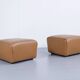 Paire de repose pieds/poufs cuir marron ds-47 de sede éditeur années 70'