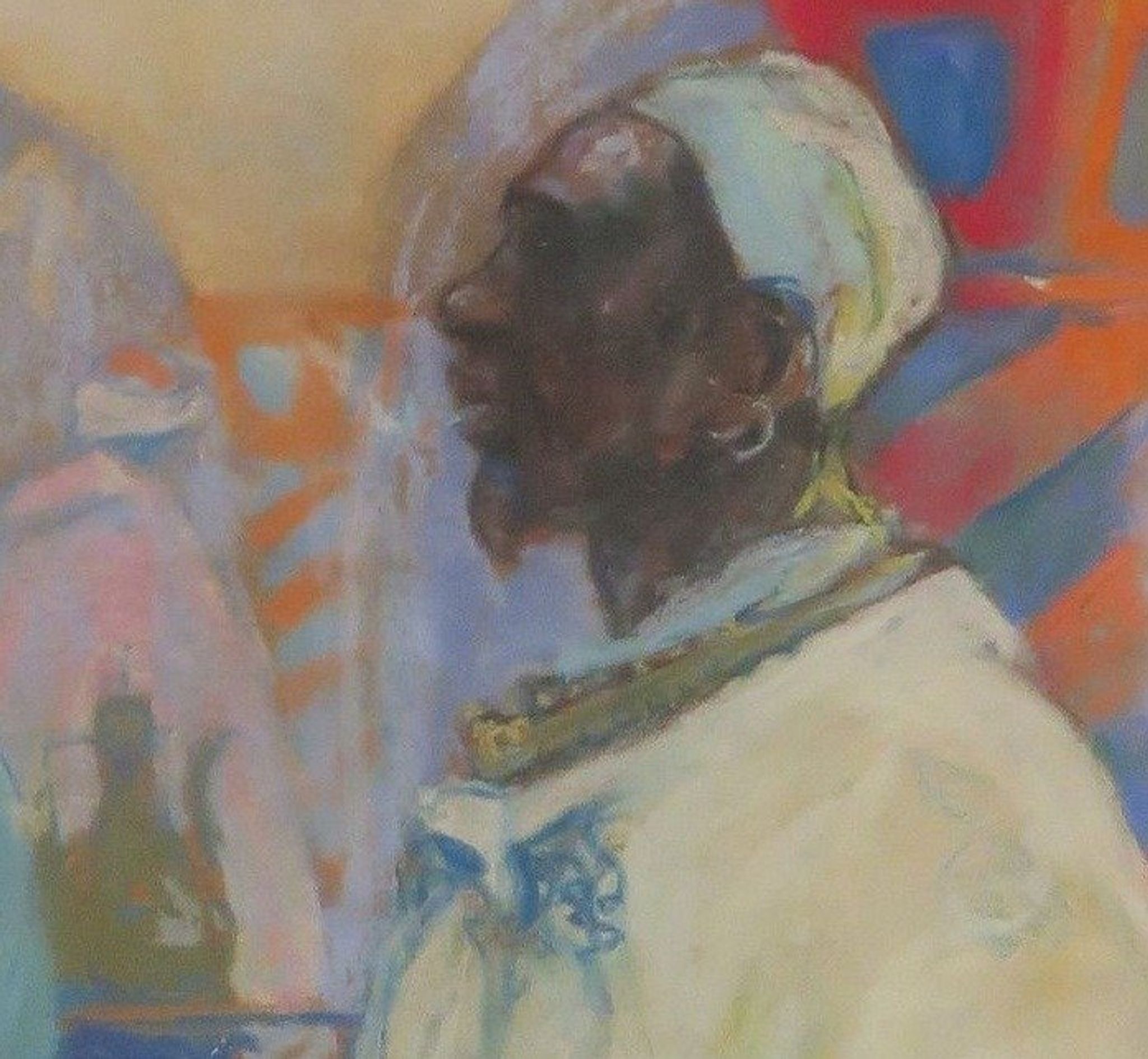 Tableau marchandage au souk, scène orientaliste 46x30cm, Louis Fortuney (1875-1951)