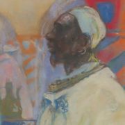 Tableau marchandage au souk, scène orientaliste 46x30cm, Louis Fortuney (1875-1951)