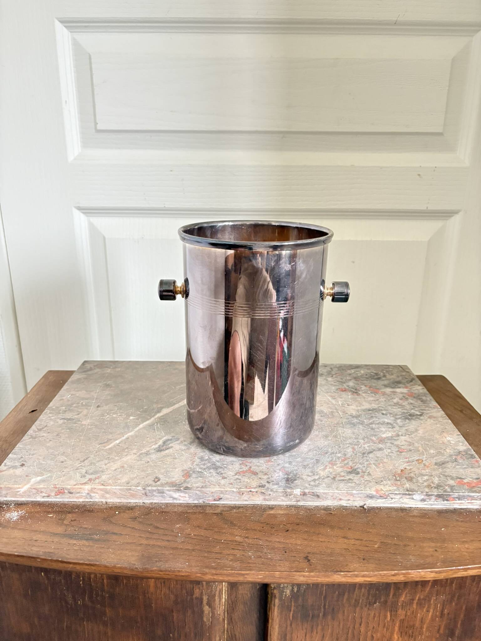 Old champagne ice bucket silver metal saint hilaire