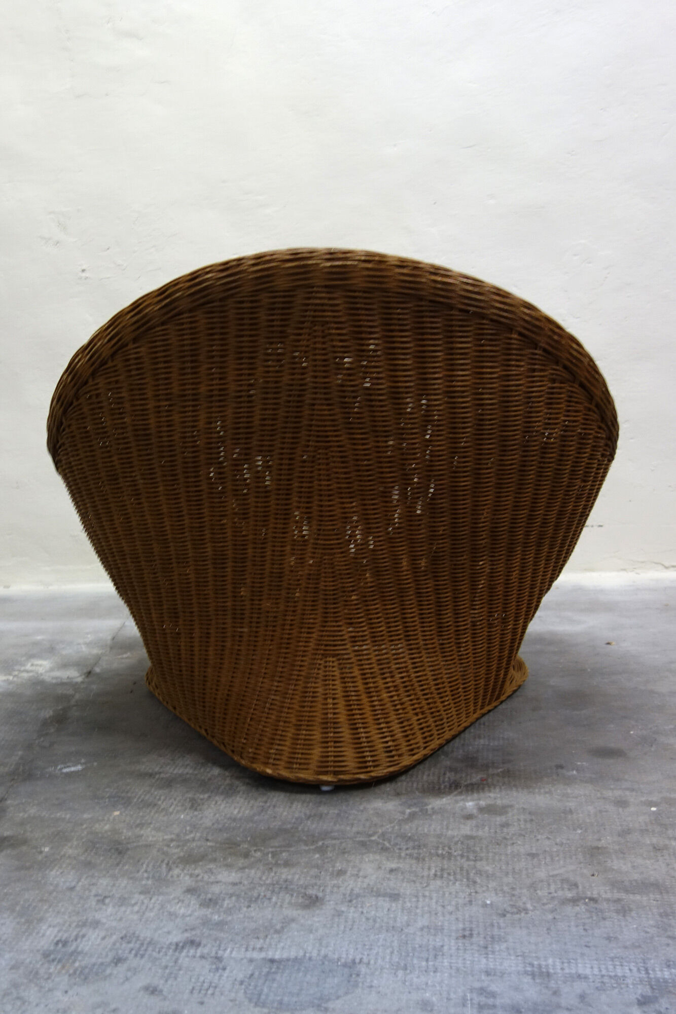 Meditation lotus armchair rattan braided 70s