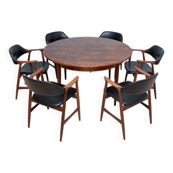 Ensemble de salle à manger des années 1960, 6 fauteuils Carlton par Låte Møbelfabrikk & Ex