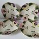 4 barbotine plates with pansies H. Boulenger Choisy-le-Roi