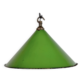 Industrial British Green Enamel Factory Pendant Lamp, 1950s