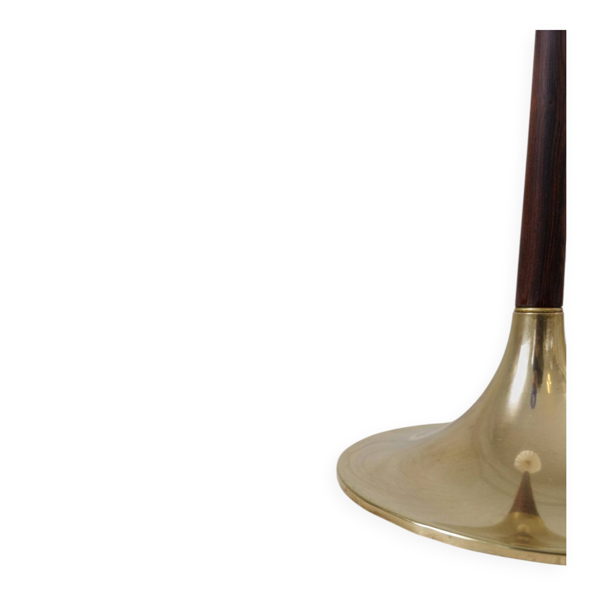 Modern mid-century brass trumpet-shaped floor lamp, Sweden, 1960s.