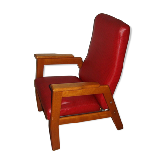 Fauteuil rouge années 1970