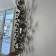 Asian flower mirror in silver metal – 88 cm – excellent condition