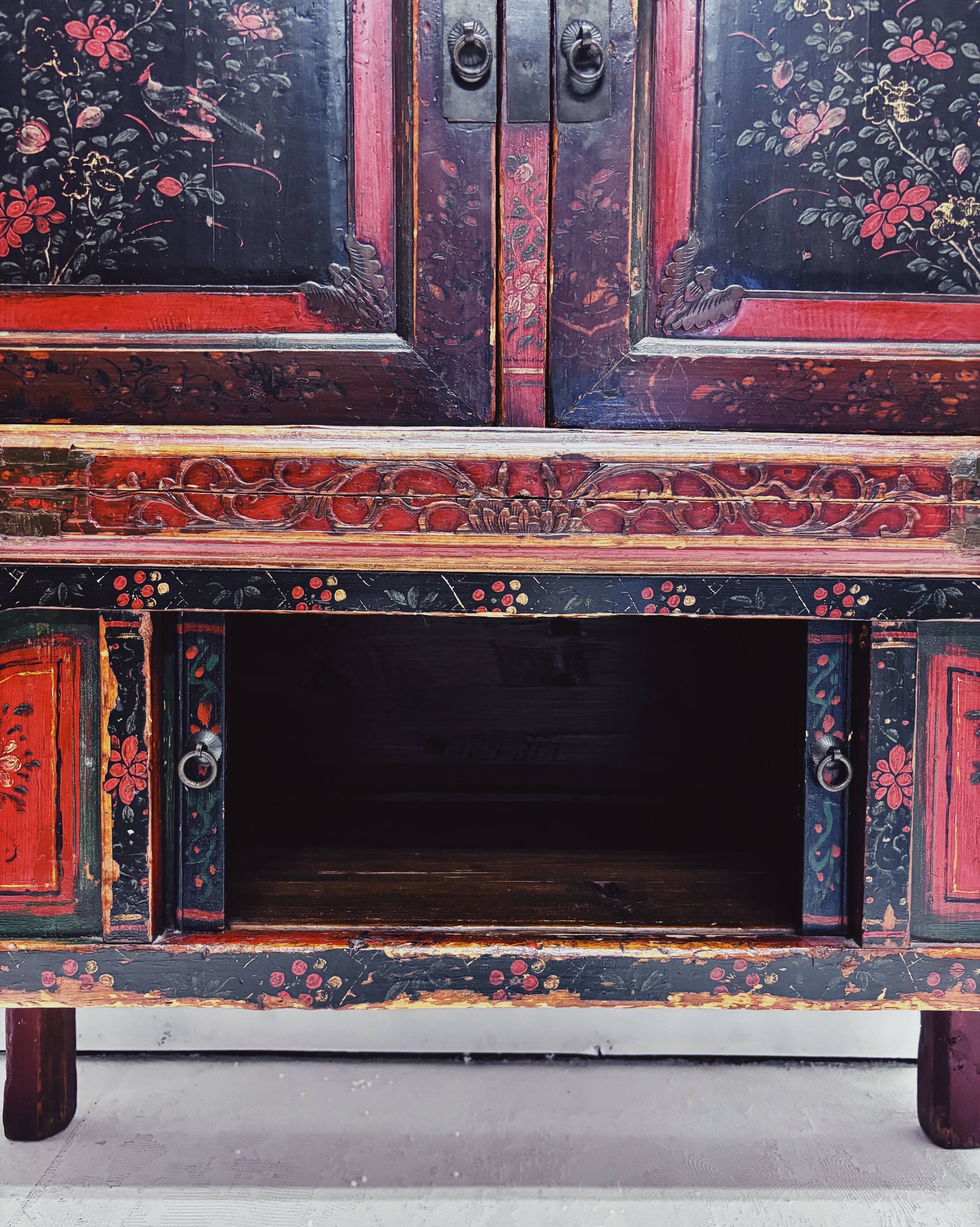 Vintage Chinese Hand-Painted Cabinet