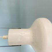 Chrome and white metal floor lamp, circa 1970.