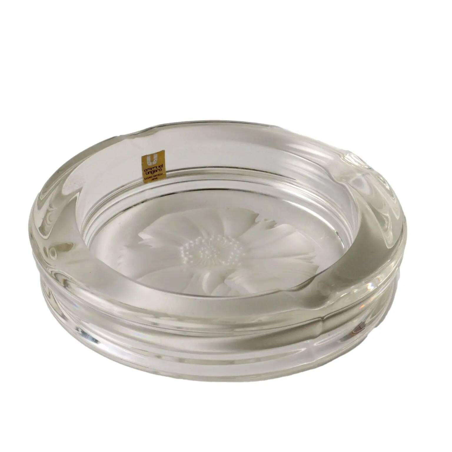 Vintage ashtray Emanuel Ungaro 1980s-90s Sasaki Crystal Japan