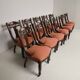 Set of 12 Late Victorian Walnut Dining Chairs with Original Castors