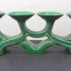 Vintage candle holder in green ceramic with 4 arms