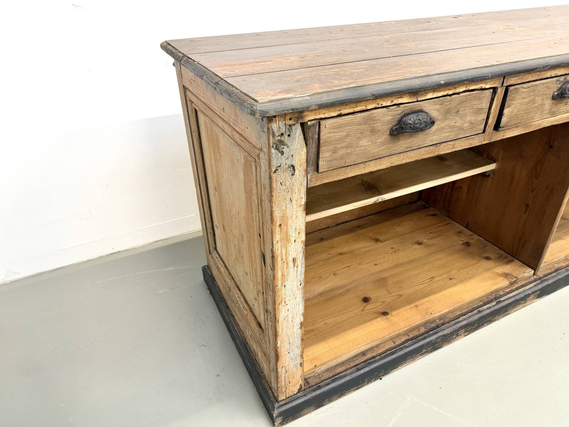 Large Antique Pine Trading Counter