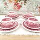 Coffee service 12 rooms 4 people Villeroy & Boch model Rusticana red English décor