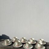 8 Limoges porcelain cups signed Vignaud