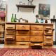 Antique oak hardware cabinet