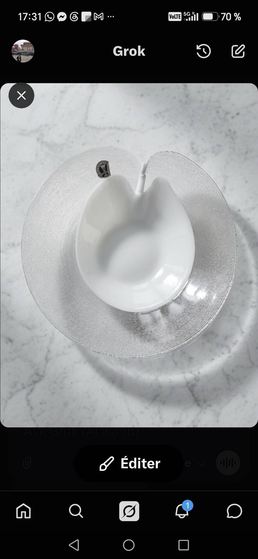Art glass vide poche by Jiri Suhajek for Crystalex Bohemia