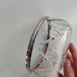 Crystal salad bowl with solid silver rim, first part of the 20th century.
