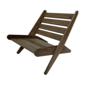 Foldable wooden chair from the 70s scissor model