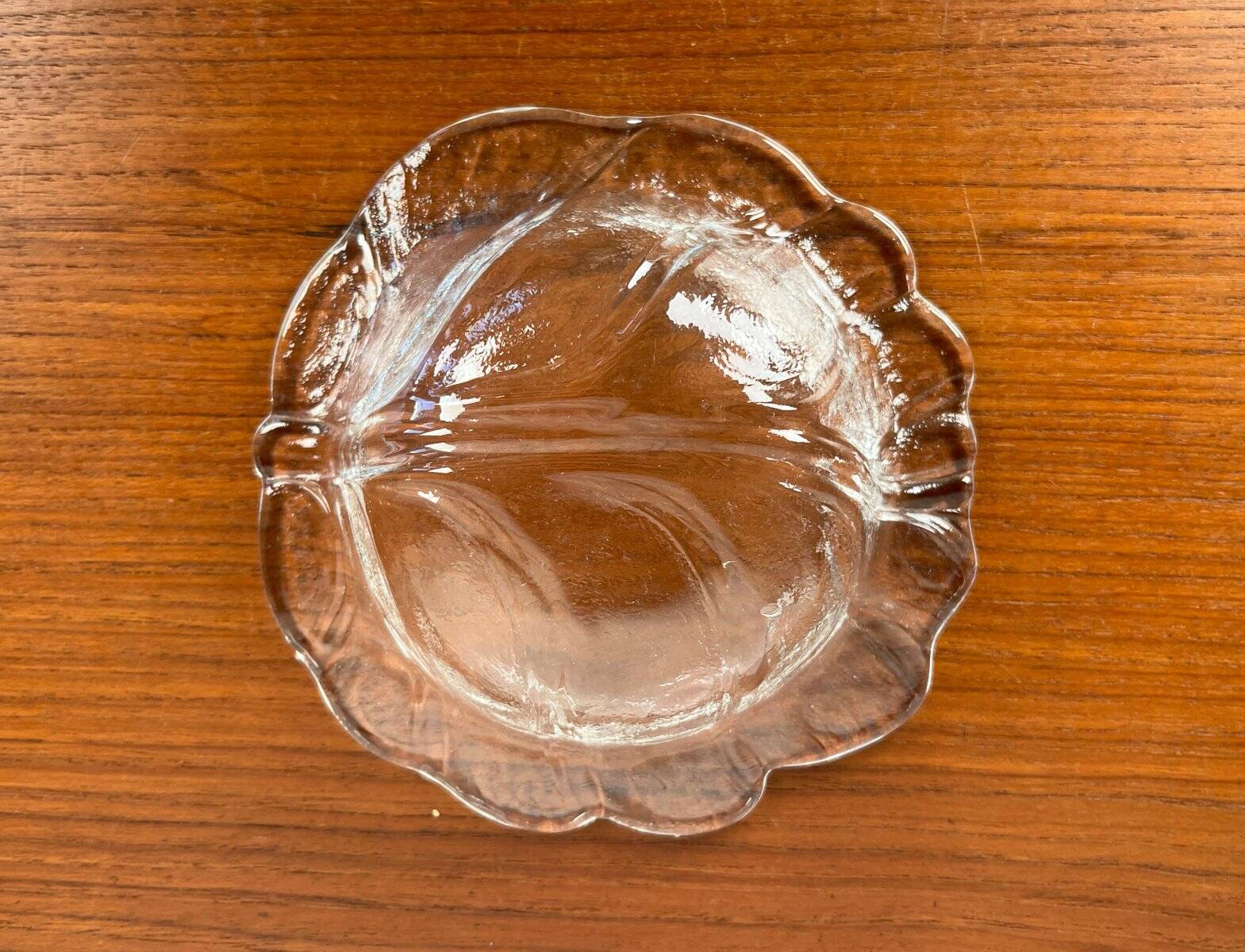 Small vintage bowl from the Eden series in glass by Lars Hellsten for Orrefors, Sweden, 1970s.
