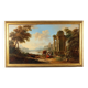 Old painting signed by Christian Georg Schütz I, landscape from the 1700s.