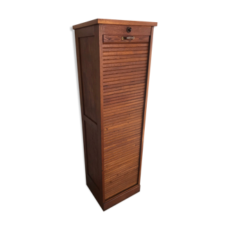 Vintage curtain binder in solid brown oak year 50