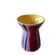 Small diabolo vase. 1950-60 style. Pajama stripes. Signed.