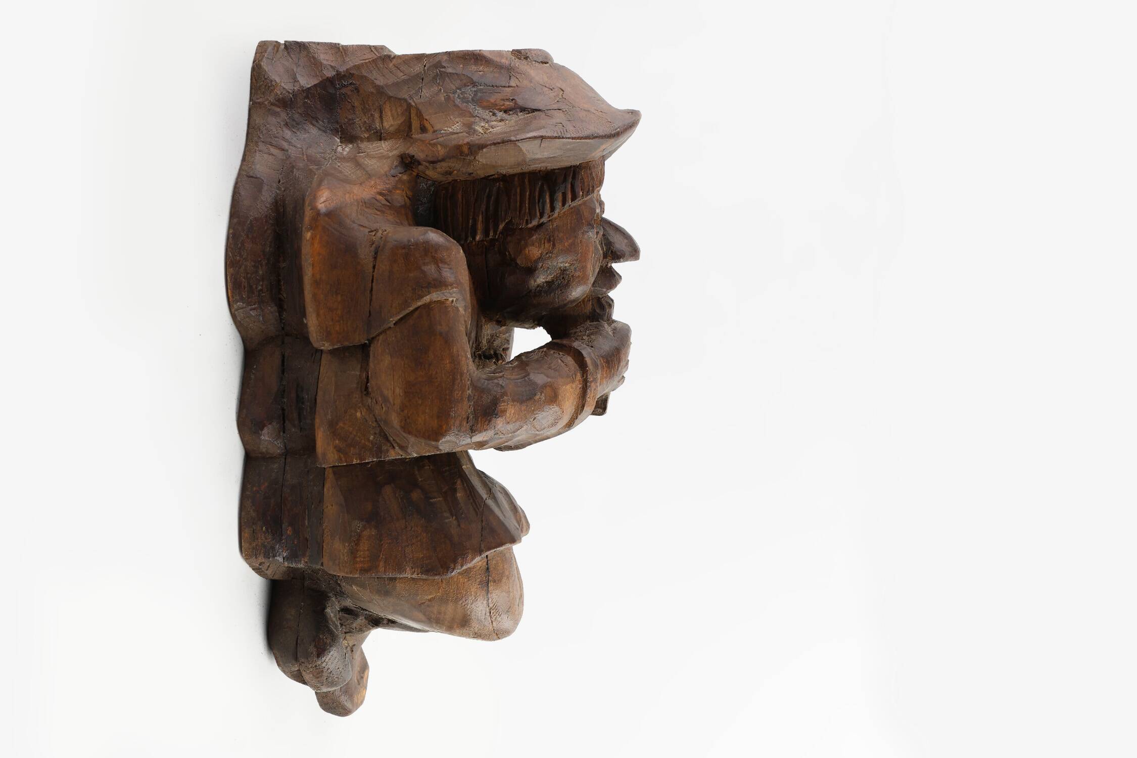 Hand-Carved Oak Wall Figure of a man, France ca. 1850