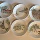 Set of 6 Françoise Saget plates "Stroll in Paris"