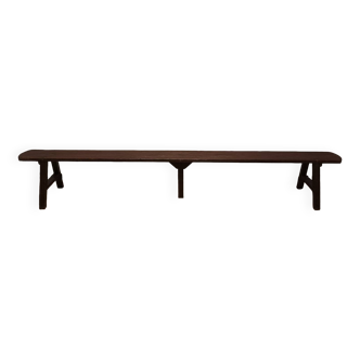 Ancien grand banc de ferme en bois  Vintage