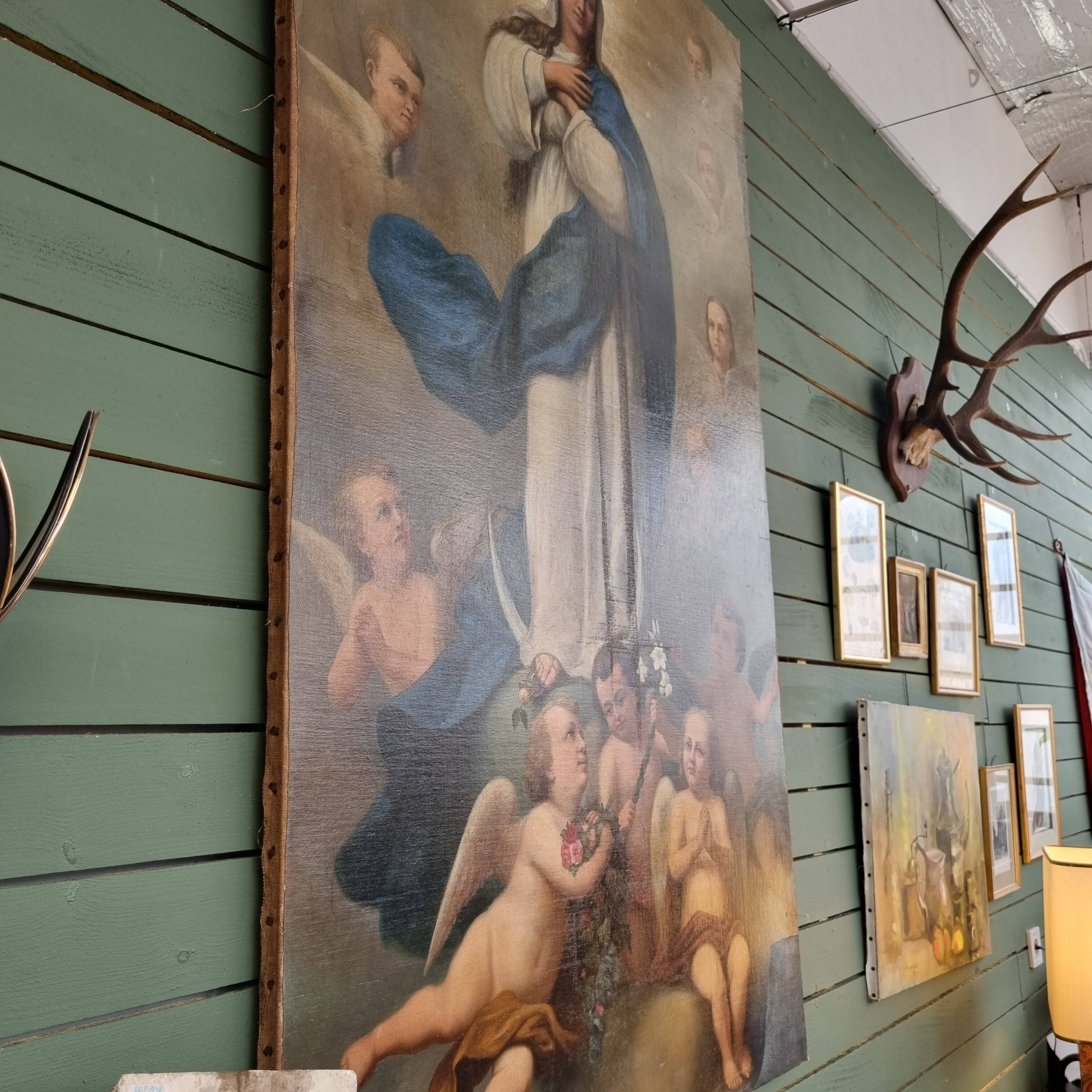 Large painting of the Virgin Mary