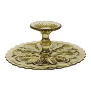 Art Deco Pressed Glass Cake/Pastry Platter 27cm