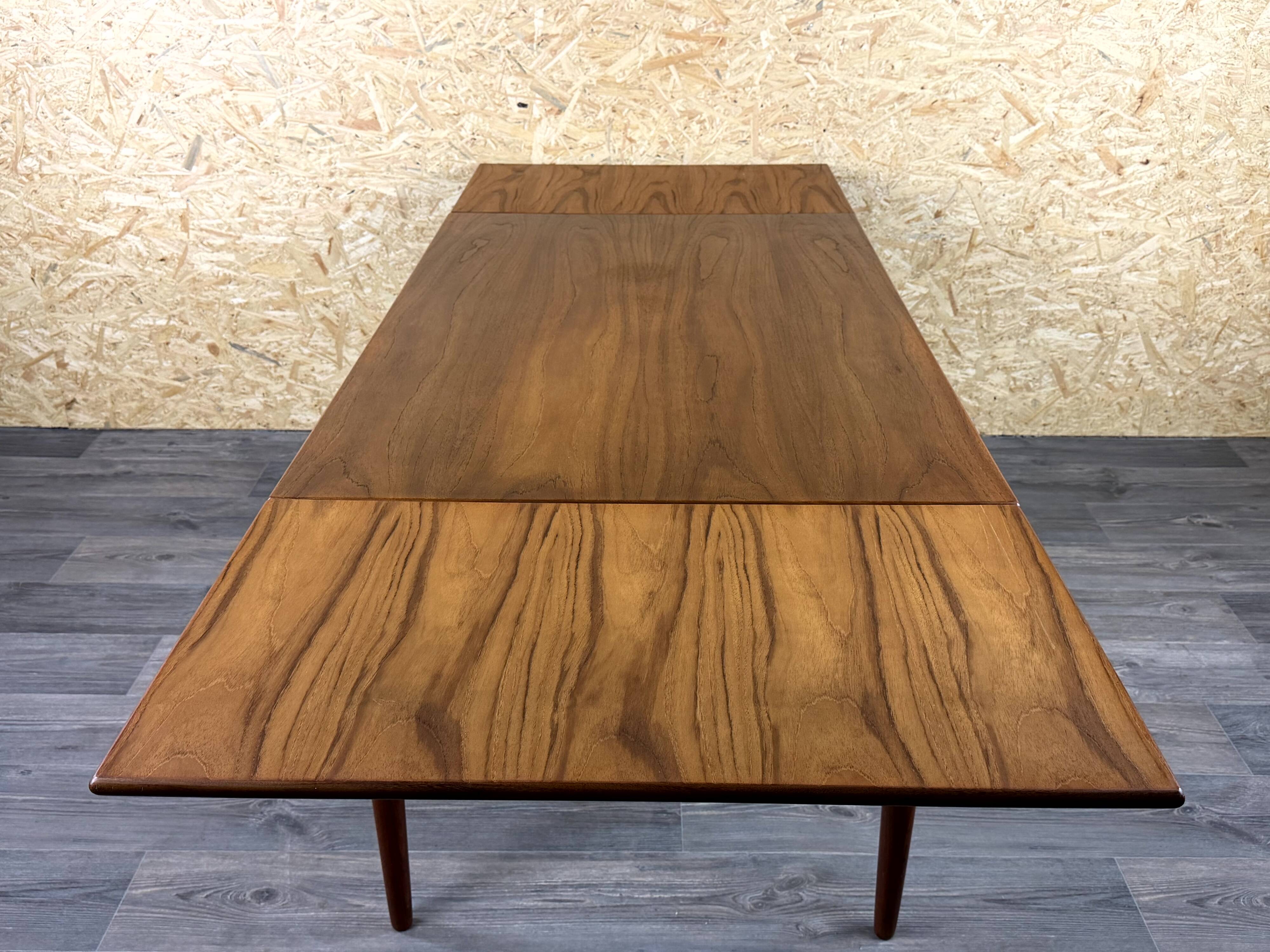 1960s 1970s Teak Dining Table Danish Modern Design Made in Denmark