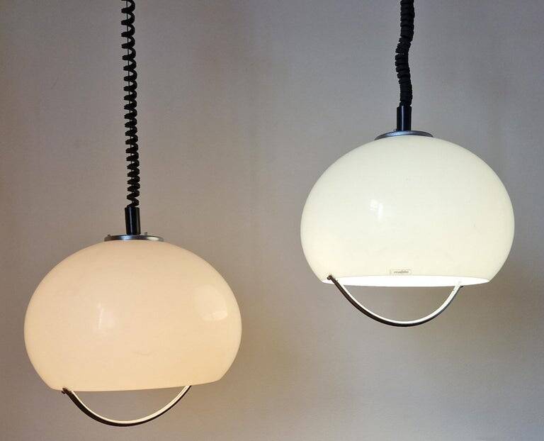 Set of Two Midcentury Pendants Meblo, Harvey Guzzini, Italy, 1970s