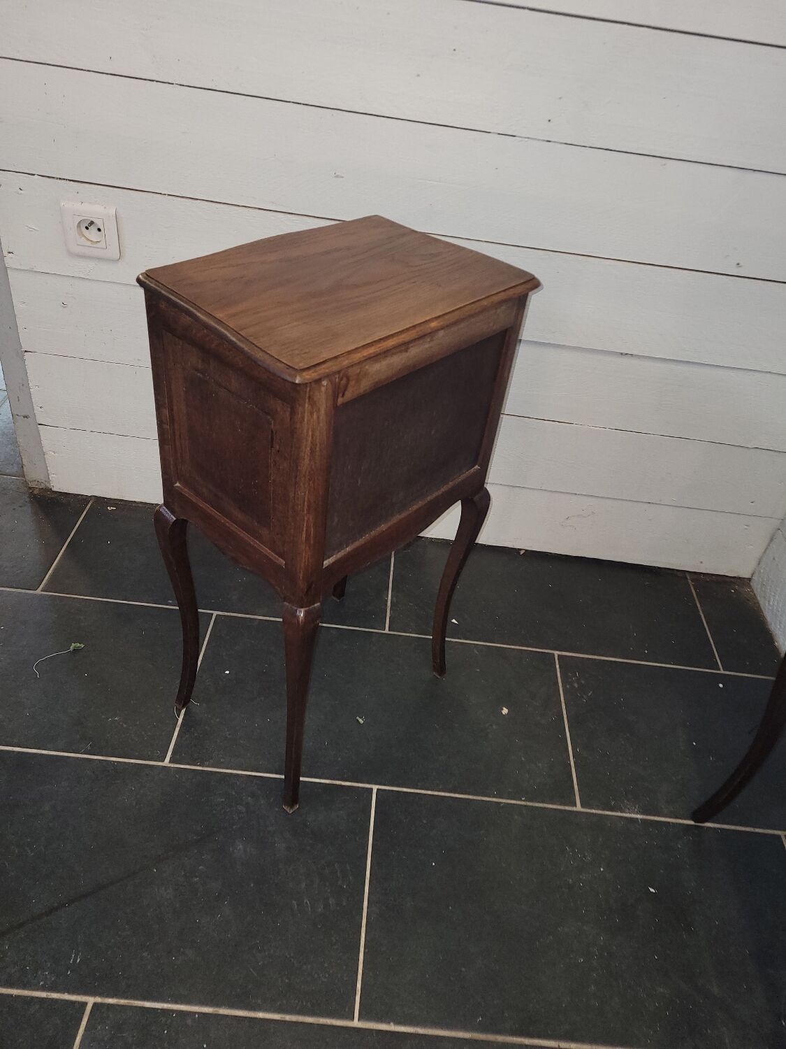 Pair of Louis XV style oak bedside tables