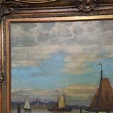 E. Van Laars Boats On  a Lake, mid 20th Century