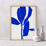 Botanical illustration in blue, 50x70cm