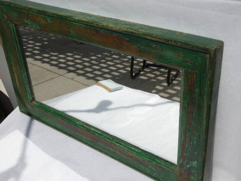 Mirror Wood Old Teak Patina Green 64x3x37cm 11