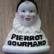 Advertising lollipop display with gourmet Pierrot bust in porcelain
