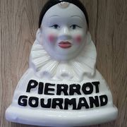 Advertising lollipop display with gourmet Pierrot bust in porcelain