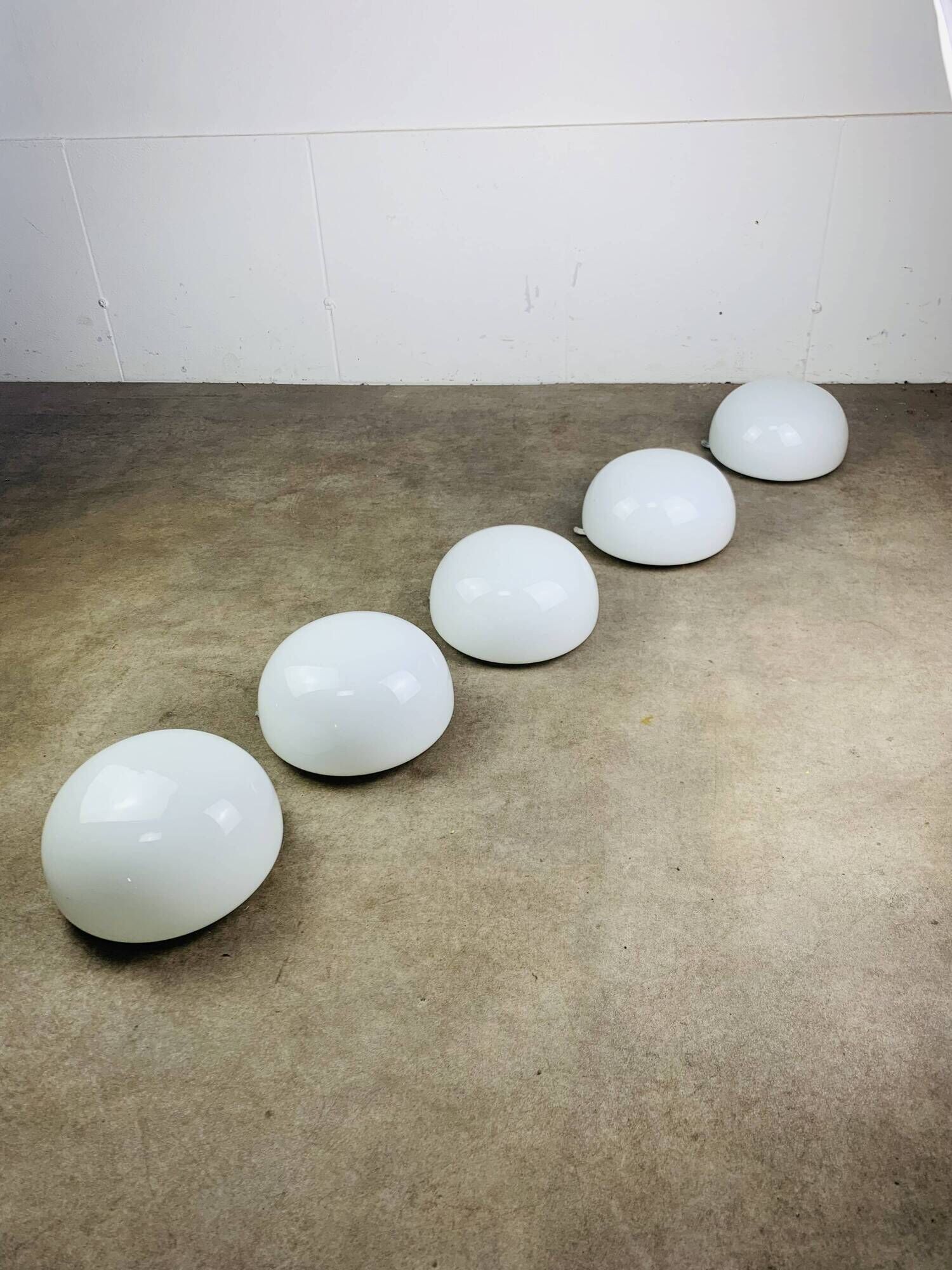 5 opaline ball sconces, half spheres, ceiling lights