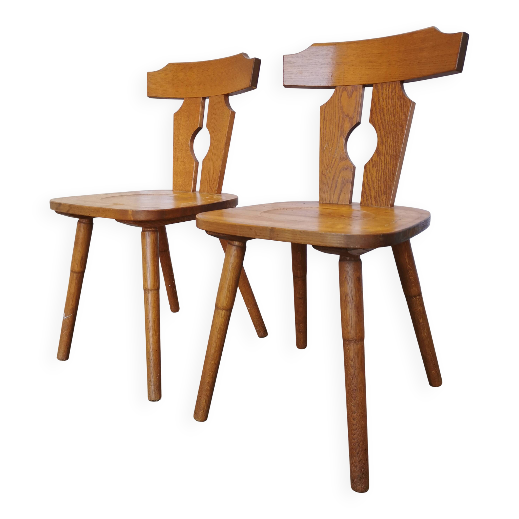 Set of 2 Vintage Wooden Tyrolean Dining Chairs by Ruko Sessel Alois Koller
