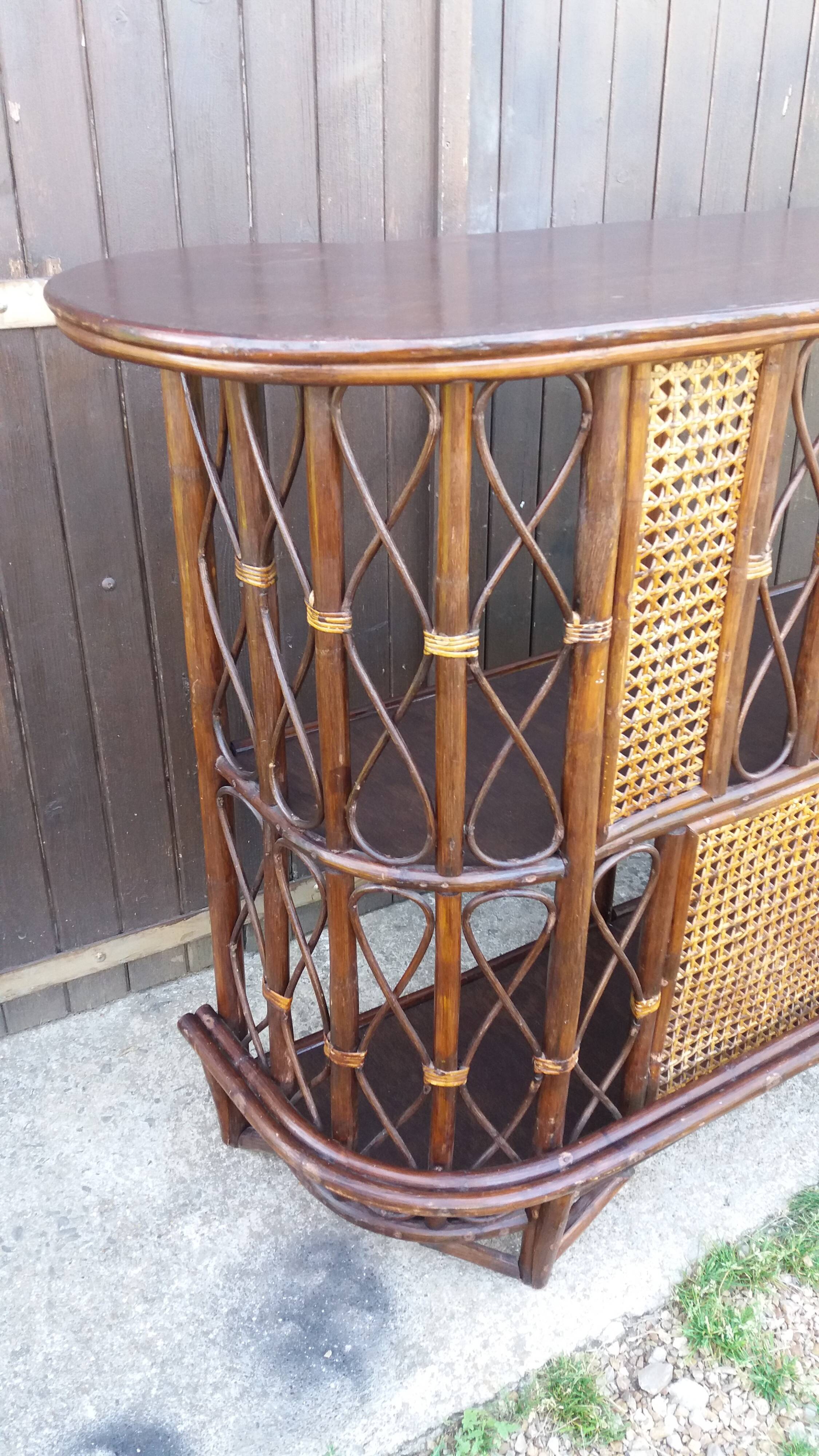 Rattan and bamboo bar