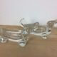 Set of 3 animal cups in vannes crystal, dogs and grasshopper