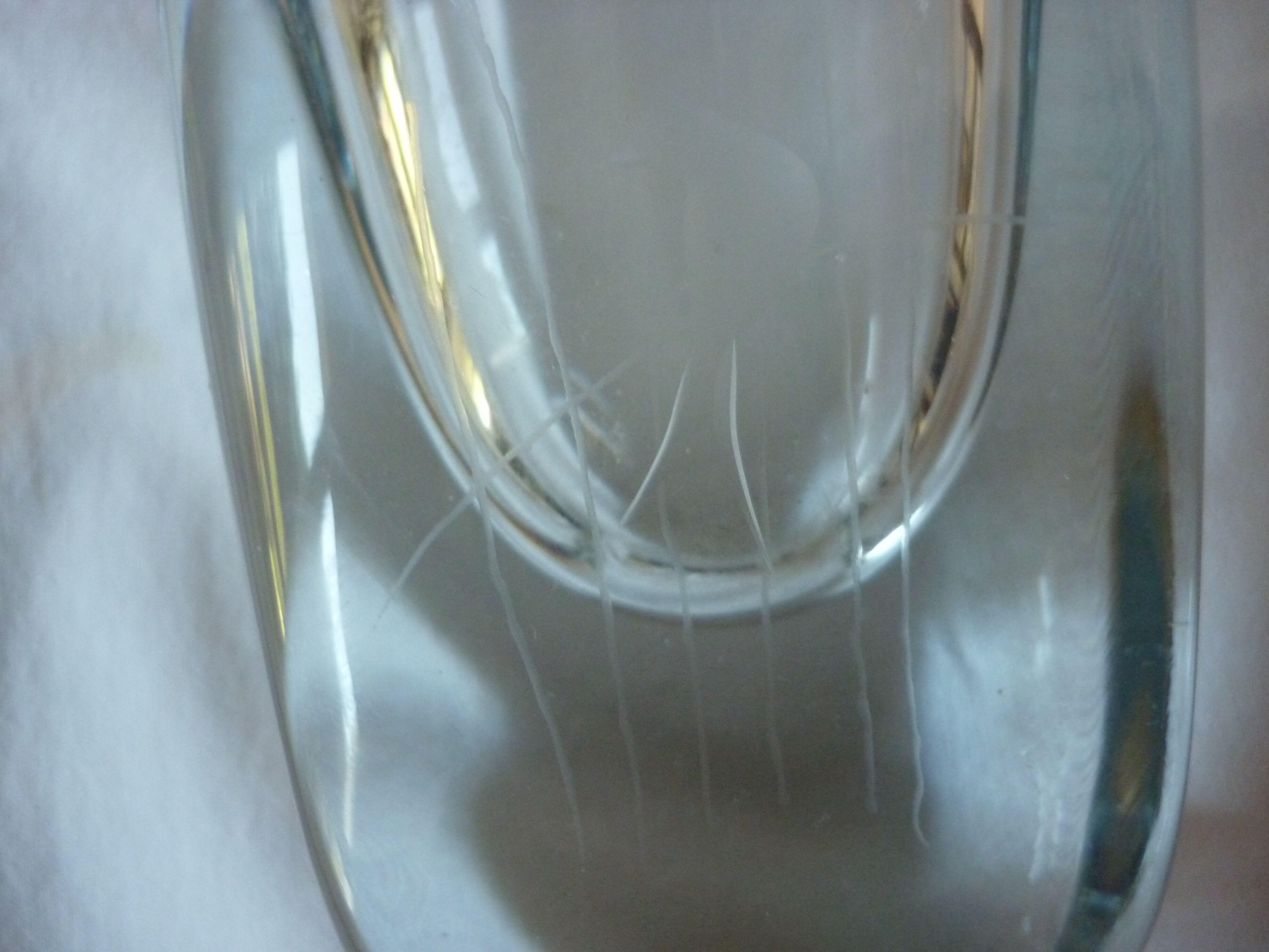Crystal vase bluish Scandinavian burning birds
