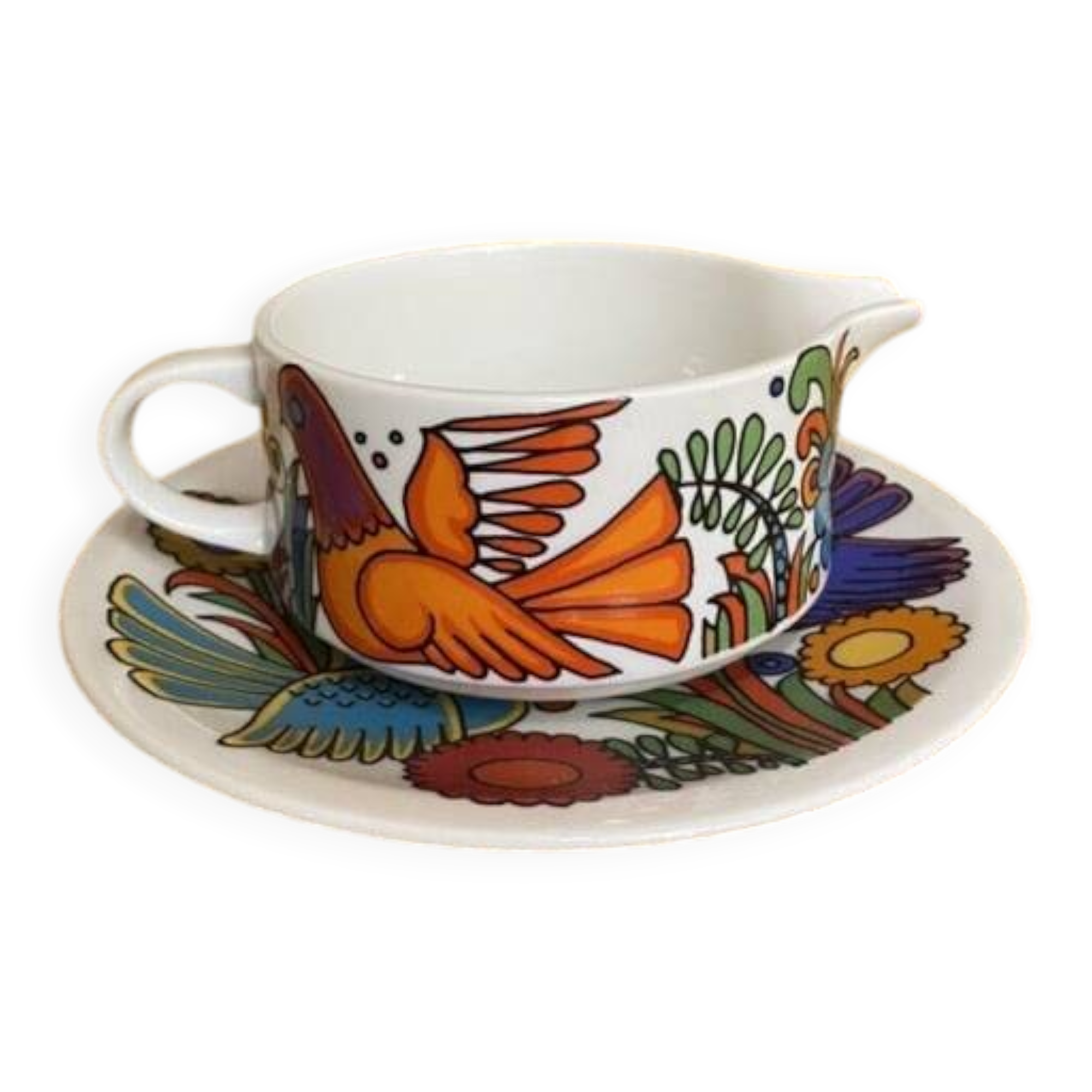 Vintage Acapulco pot with saucer