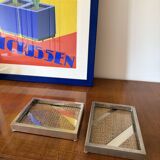 Hollywood regency set of 2 trays / vide poche, Tommaso Barbi Italy 1970s