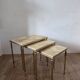 Tables gigognes en laiton et marbre, 1950
