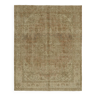 Antiquité anatolienne nouée à la main Tapis de laine beige des années 1970 259 cm x 320 cm