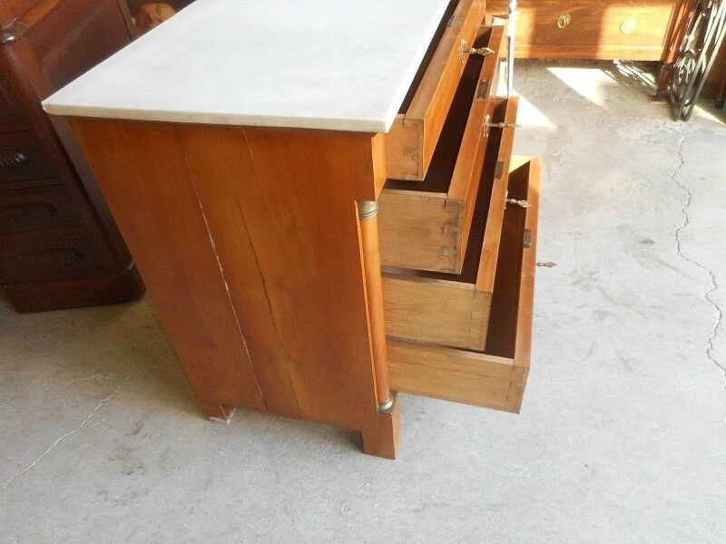 Empire dresser in cherry and white marble